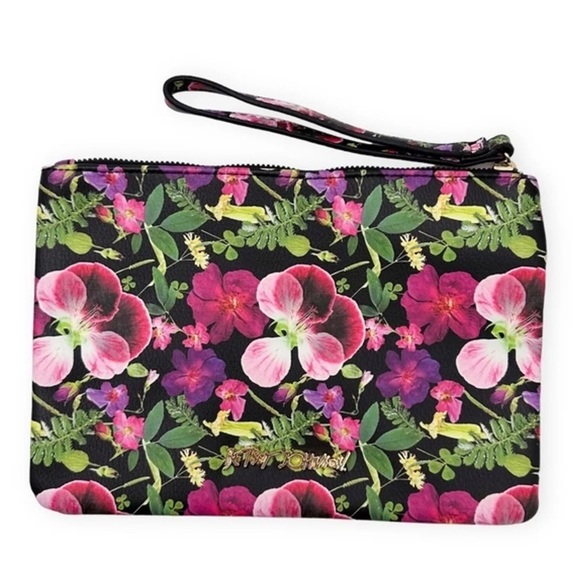 NWOT Betsey Johnson “Choose Kindness” Botanical Floral Zippered Pouch - Picture 3 of 4